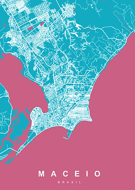 MACEIO Map Brasil Pink