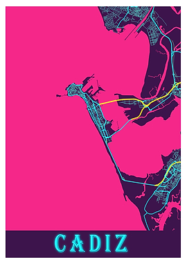 Cadiz Neon City Map