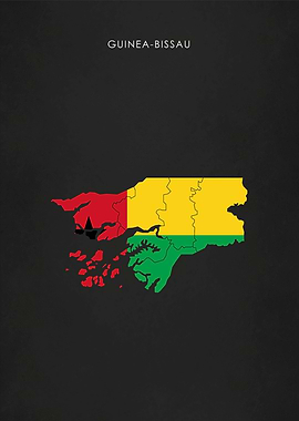 Guinea Bissau Flag Map