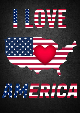 I Love America Map