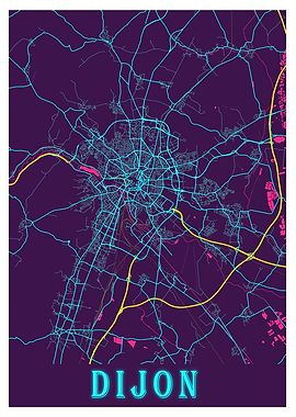 Dijon Neon City Map