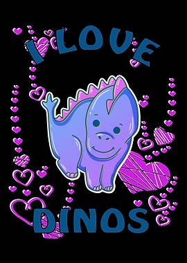 Heart symbol Dino Kids Din