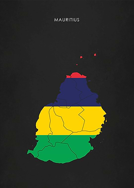 Mauritius Flag Map Africa
