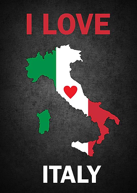 I Love Italy Map