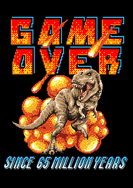 Game Over TRex Pixel Art