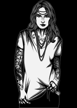 Boho Indie Tattoo Woman
