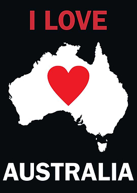 I Love Australia Land Map
