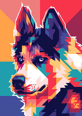 SIBERIAN HUSKY POPART