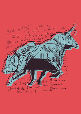 Stock Bull Bear Market Art