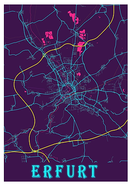 Erfurt Neon City Map