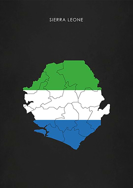 Sierra Leone Flag Map