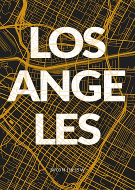 Colorful Los Angeles Map