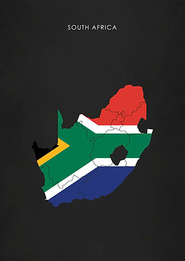 South Africa Flag Map