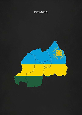 Rwanda Flag Map