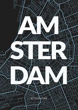 Colorful Amsterdam Map