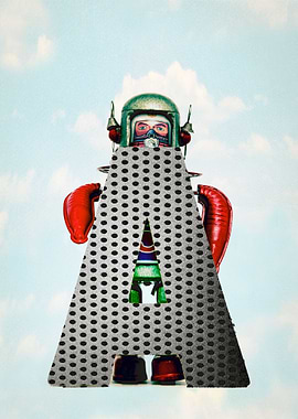 retro robot letter A