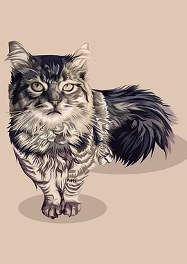 Illustration Realistic Cat