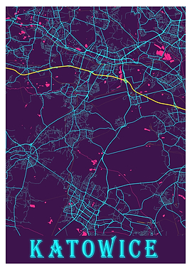 Katowice Neon City Map