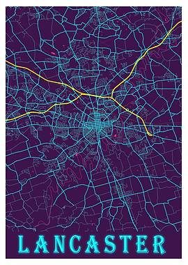 Lancaster Neon City Map