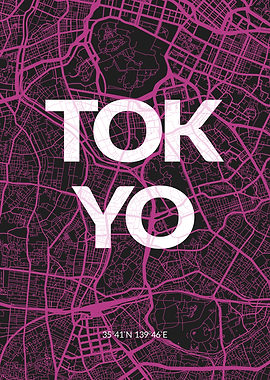 Colorful Tokyo Map