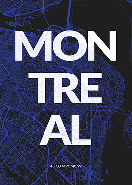 Colorful Montreal Map