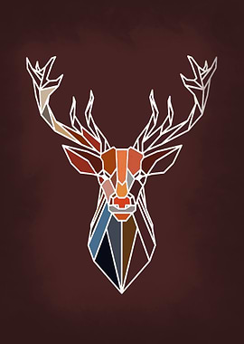 Deer Geometric Line