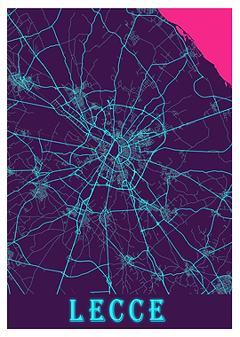 Lecce Neon City Map