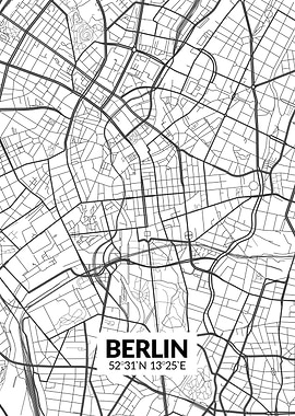 Berlin White Map