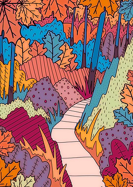 A colourful woodland walk