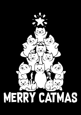 Merry Catmas Cute Adorable