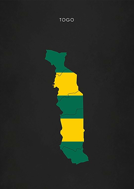 Togo Flag Map