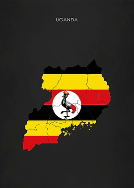 Uganda Flag Map