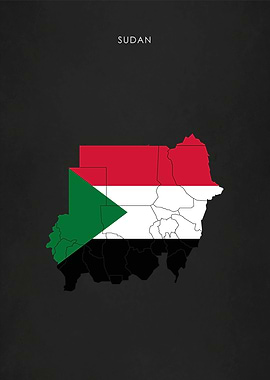Sudan Flag Map