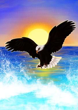 Sea Eagle at the Sunset
