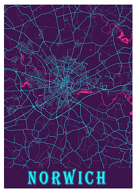 Norwich Neon City Map