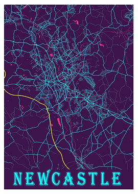 Newcastle Neon City Map