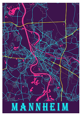 Mannheim Neon City Map