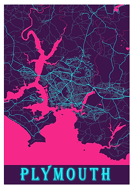 Plymouth Neon City Map