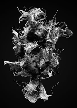 Chaotic Lines Art 24 BW