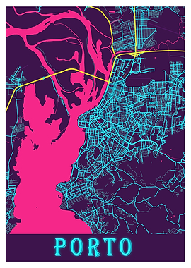 Porto Neon City Map