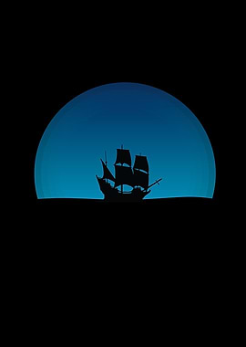 sailbot with a sunset