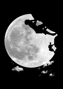 Rock climbing moon