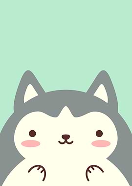 Cute Kawaii Husky Dog