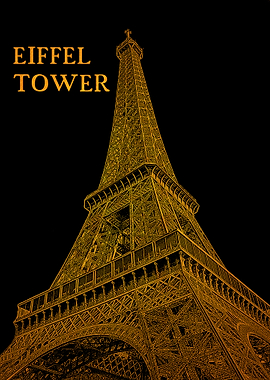 Golden Eiffel Tower