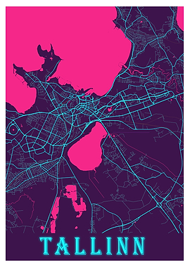 Tallinn Neon City Map