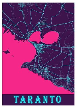 Taranto Neon City Map