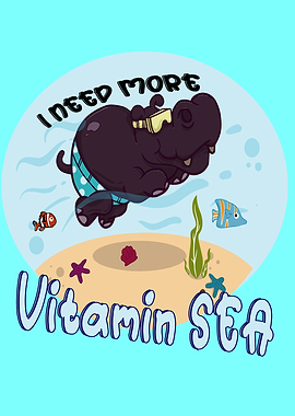 Hippo summer beach Design