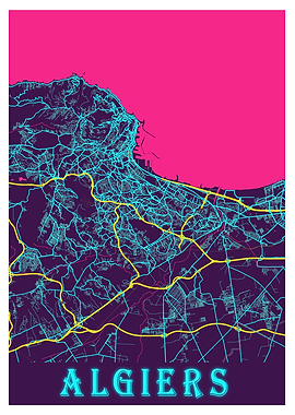 Algiers Neon City Map