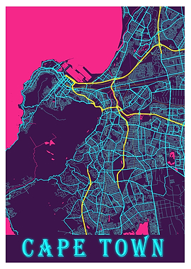 Johannesburg Neon City Map