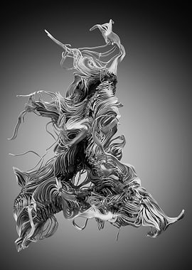 Chaotic Lines Art 25 BW